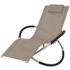 VidaXL Geometric Outdoor Chaise Lounge Steel Taupe 47775