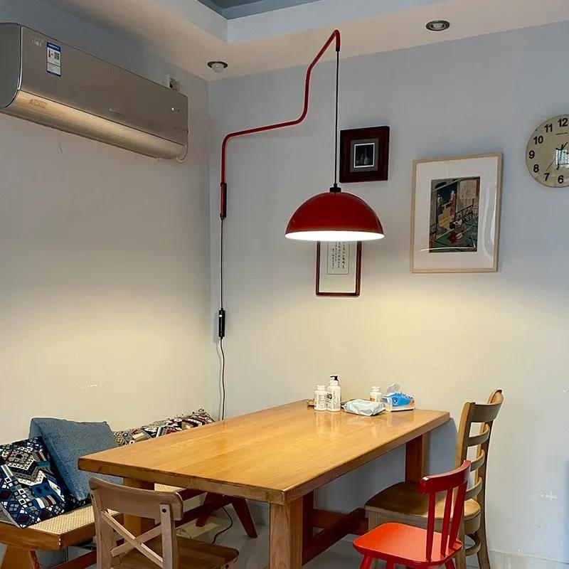Nordic Creative LED Wall Lamp Kitchen Island Long Arm Adjustable Wall Hanging Lamp Bedroom Bedside Table Indoor Lighting Fixture