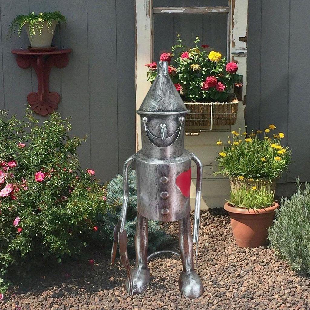 Blechmann Gartenskulptur Eisenornament Sammlerstück Kreative Figur Outdoor Skulptur Blech Holzfäller