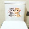 Cute Cat Bathroom Toilet Stickers Modern Decorative Home Stickers Waterproof Decal Self-adhesive