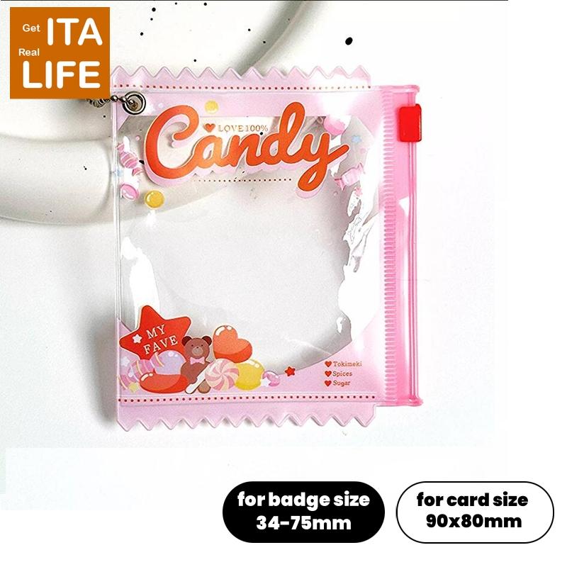Italife Anime Badge Card Keychain Candy Bag Hanger for Pin Card Dolls Itabag Decoration Accessories Clear Protective Cover H313