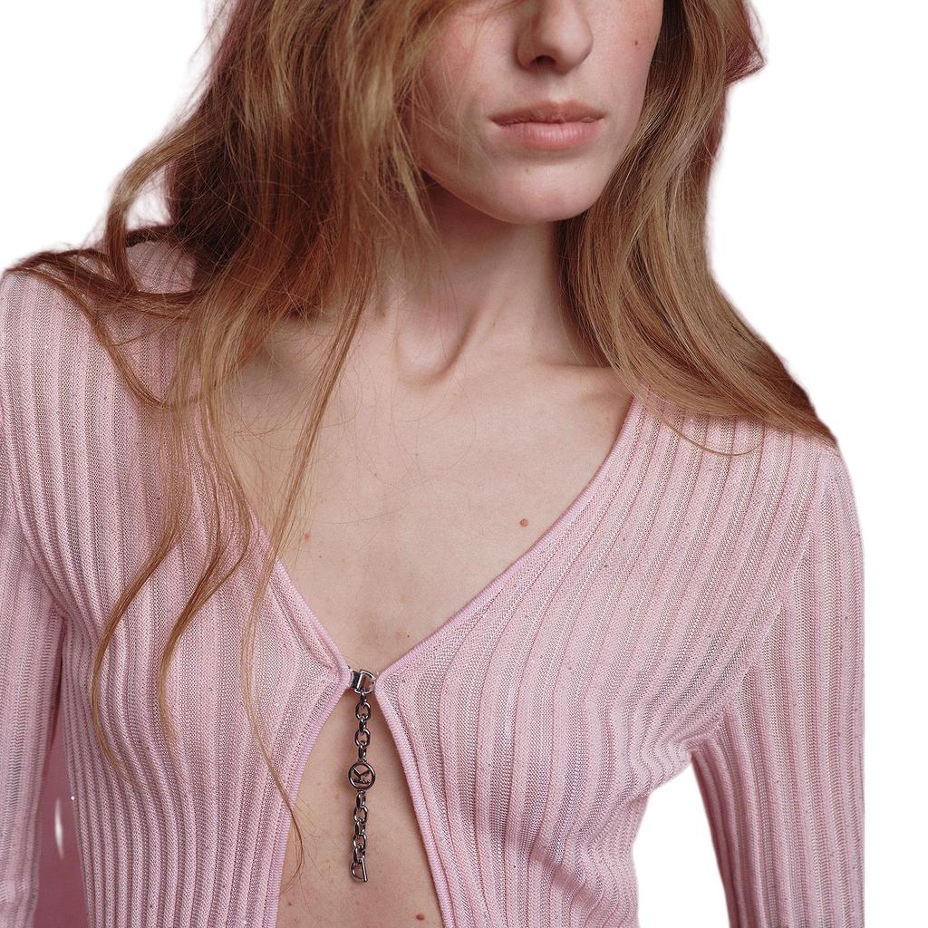 Karl Lagerfeld French Elegant Daily Commuting Dating Outfit Luxurious Texture Solid Color V-Neck Single Button Knit Sweater Women Tops M22L2219510
