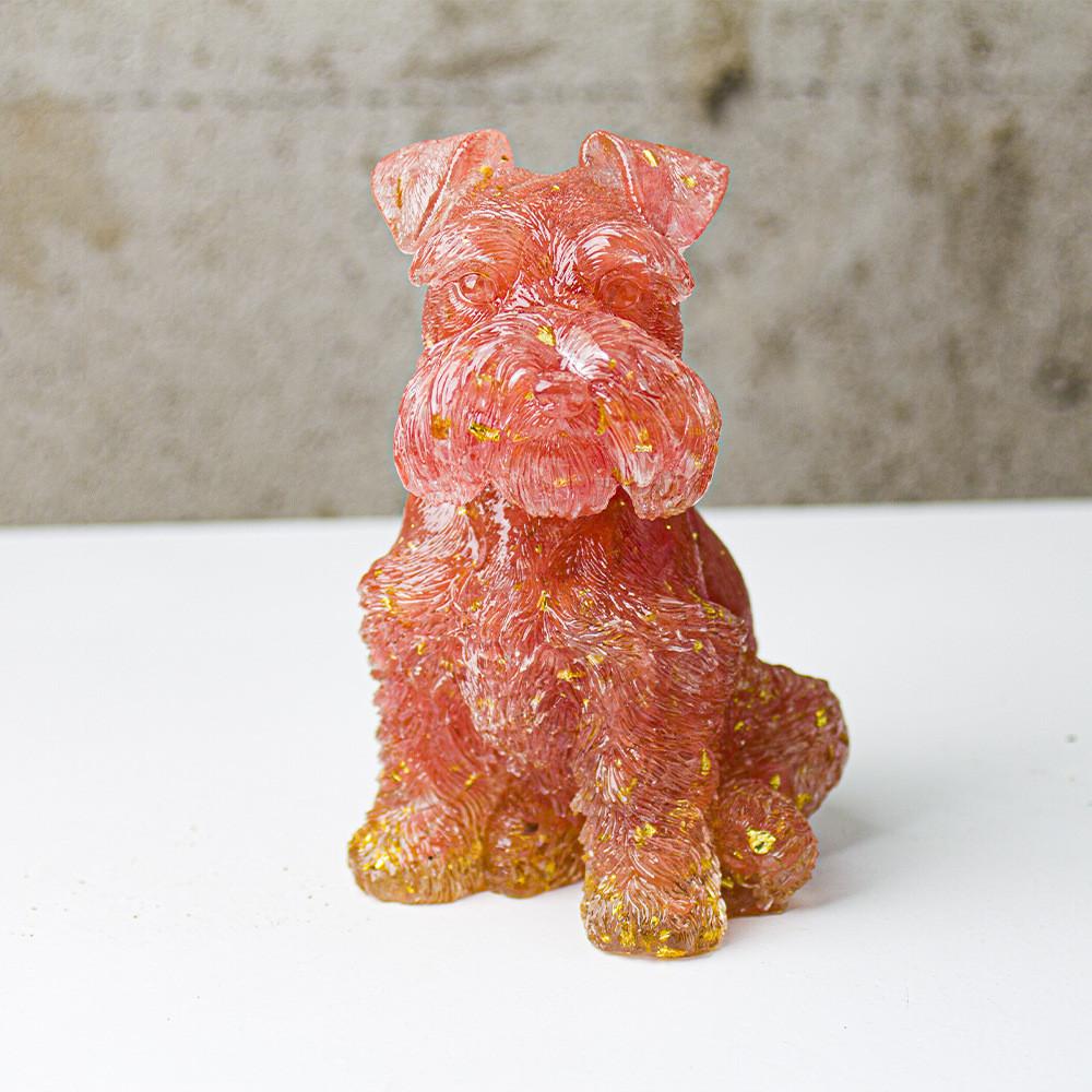 Crystal Obsidian Yellow Quartz Snow Snautery Dog Figurine For Home Decor And Gift Giving