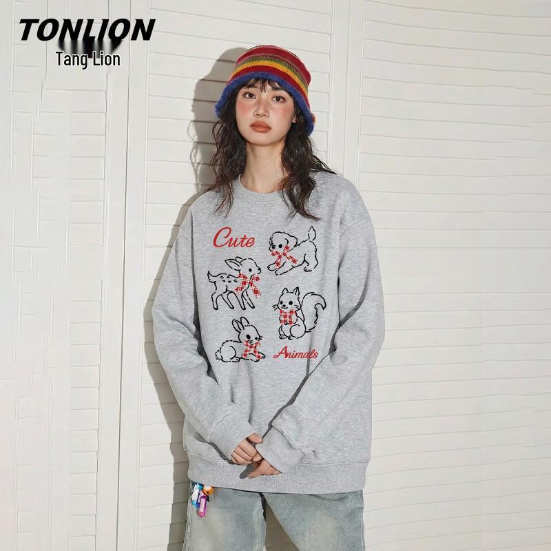 TonLion Women's Round Neck Long Sleeve Sweatshirt
