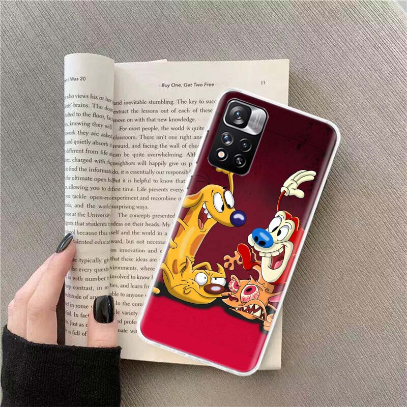 Anime Ren and S-stimpy Phone Case For Redmi Note 13 12 Pro Plus 14 15 Pro 5G 11 11T 11E 11S 10 Pro 10S 9 9S Cover Cell Clear TPU