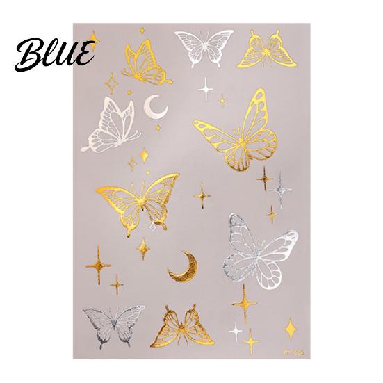 Decorative Body Art Decals Golden Silver-color Metallic Tattoo Sticker for Women Girls Temporary Tattoos Face Arm Decoration Waterproof Fake