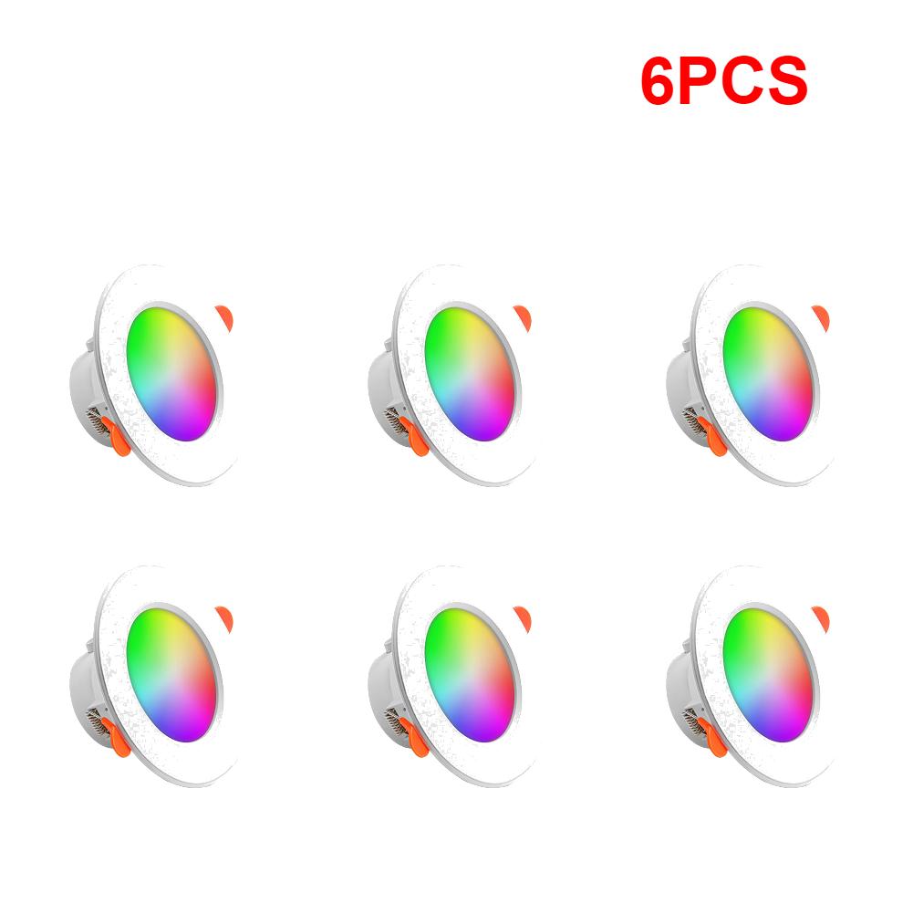 1-10PCS Smart Downlight Bluetooth Colorfull LED Lamp Bulb Recessed Round Light Smart Home Luminaire RGBCW/CCT Dimmable 10W