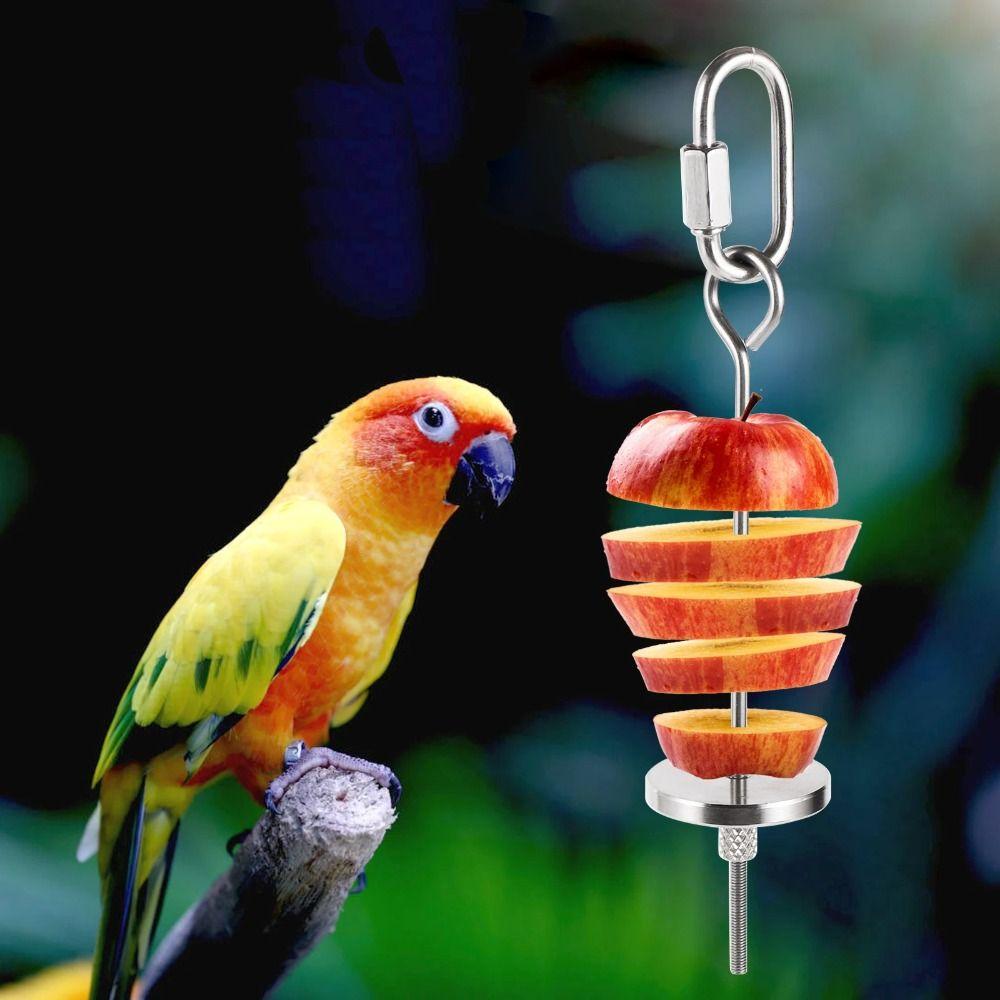 2Pcs Rust-proof Bird Feeder for Cage Parrot Fruit Skewers  For Macaw Parakeet Parrot Budgie