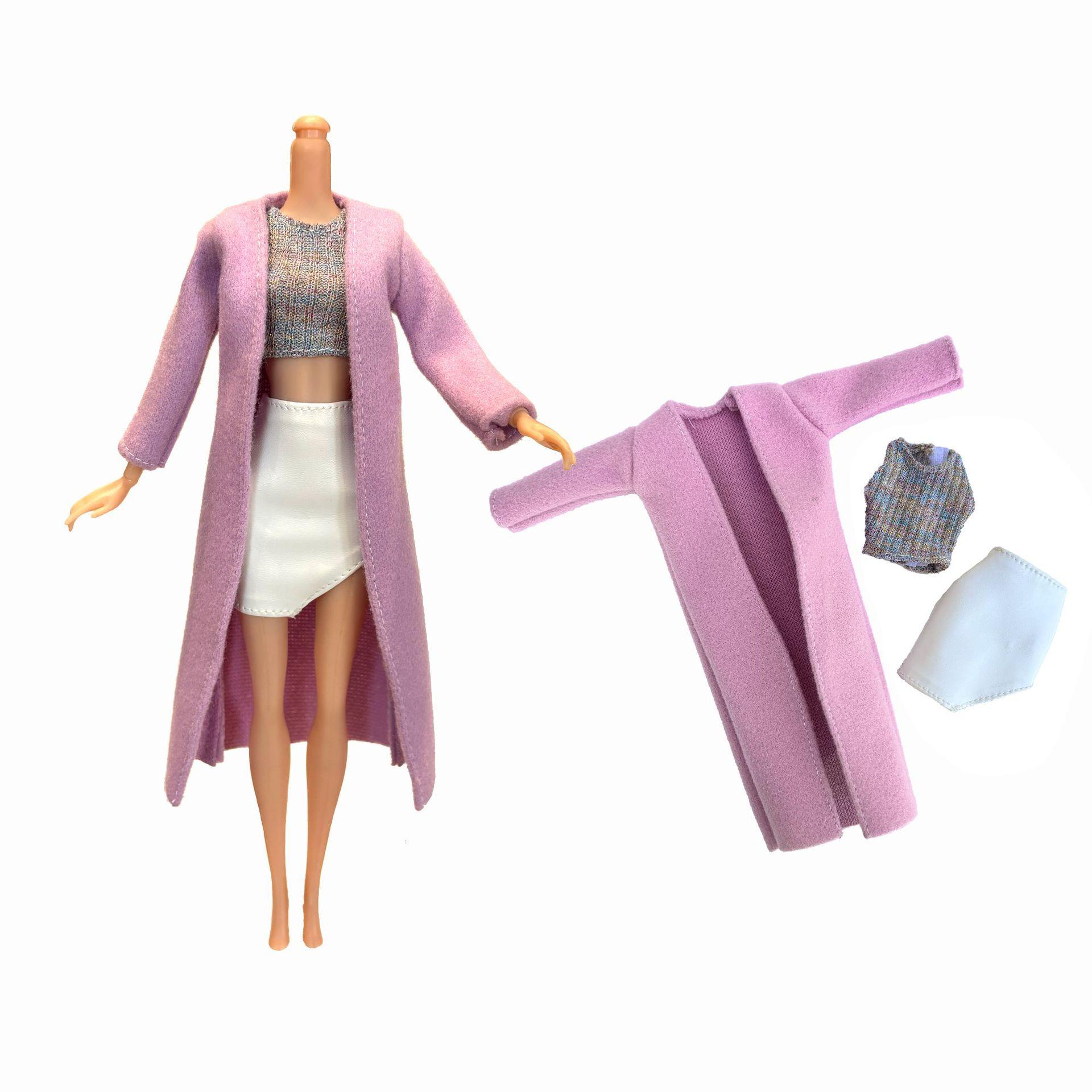 

New 1 Set Doll Clothes Coat+Inner+Skirt Clothing England Style Dress Up Girls Play House Toys For 30Cm 1/6 Bjd Doll Accessories doll not included