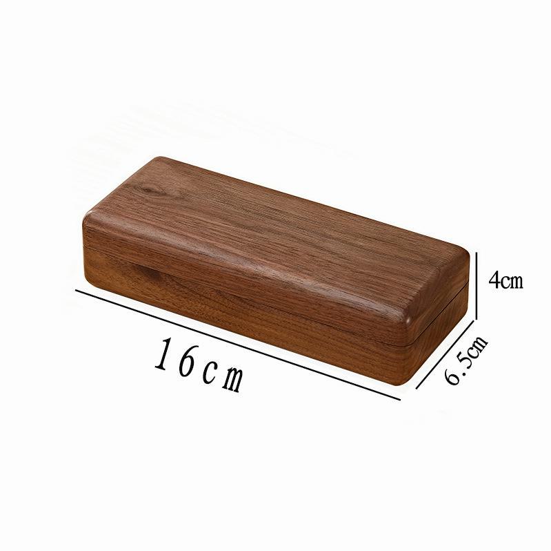 Black Walnut Solid Wood Glasses Box - Business Gift for Teachers & Portable Storage for Men’s and Women’s Myopia Glasses