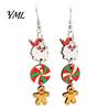 Lightweight Christmas Ornaments 1 Pair Wooden Dangle Drop Earrings for Women, Cute Santa Festive Party Jewelry Gingerbread Candy Cane Earrings,
