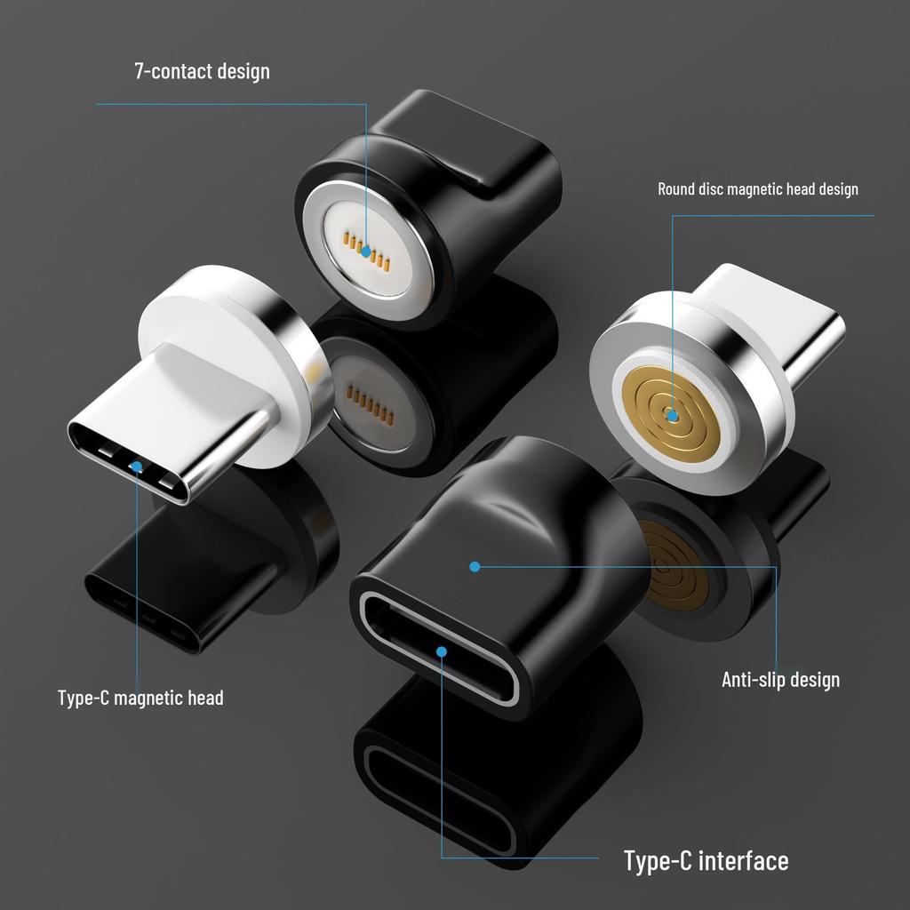 Magnetic 7-Contact Type-C to Apple Fast Charging Adapter