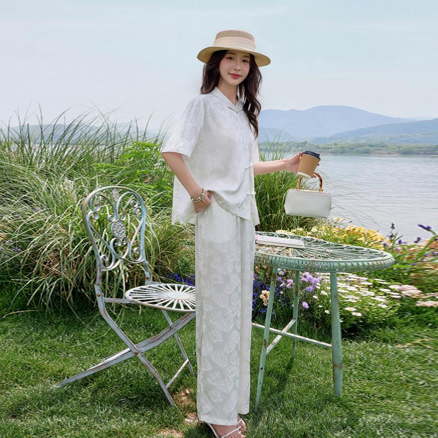 

Костюм женский летний новый дизайн темперамент знаменитость сяосян фан брюки двойка XXL