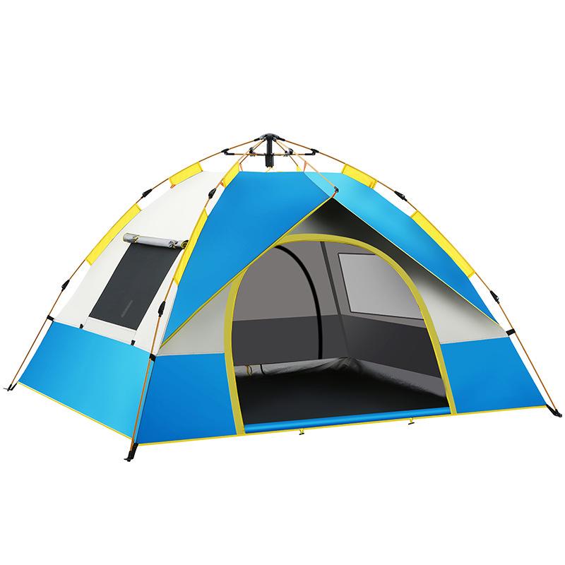 Schnell aufzubauendes Outdoor-Campingzelt für 2-4 Personen, Sonnenschutz, Einfacher Aufbau