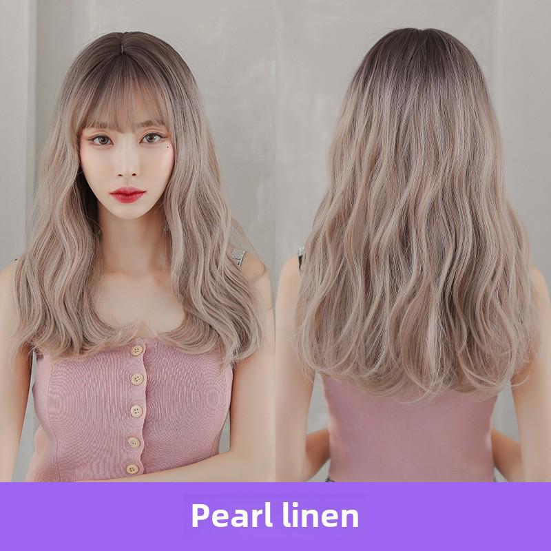 

Парики средней длины цвета льна с воздушной челкой и легкими кудрями для создания пышного, естественного вида льняной/жемчужный