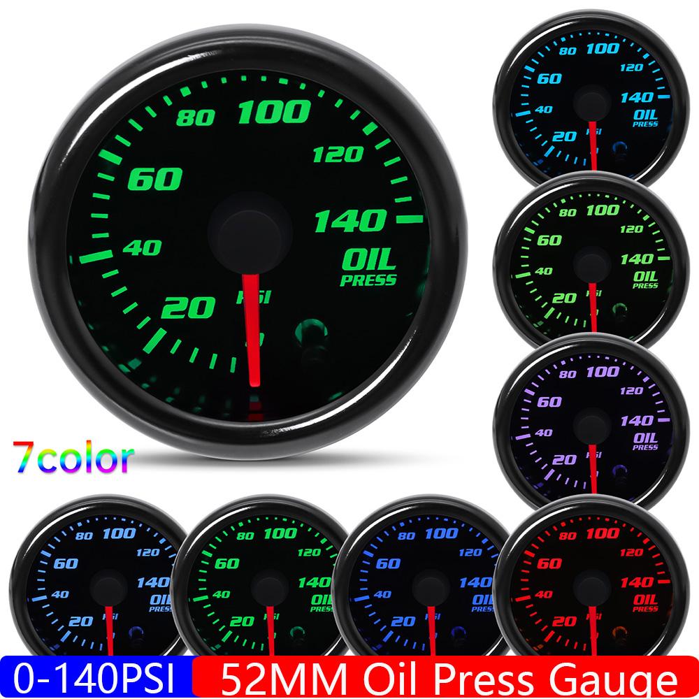 2" 52mm Car Boost Gauge BAR PSI Exhaust Gas Temp Water/Oil Temp Fuel Press Air Fuel Ratio Volt Tachometer Racing Car 12V Custom