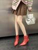 2025 Autumn New Pointed Thin Heel High Heel Temperament French Fashion Sexy Beautiful Women Short Boots