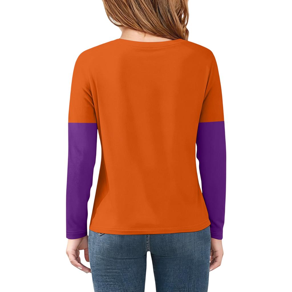 Kids Halloween Print Long Sleeve Neck T-Shirt Casual Top for Boys Girls