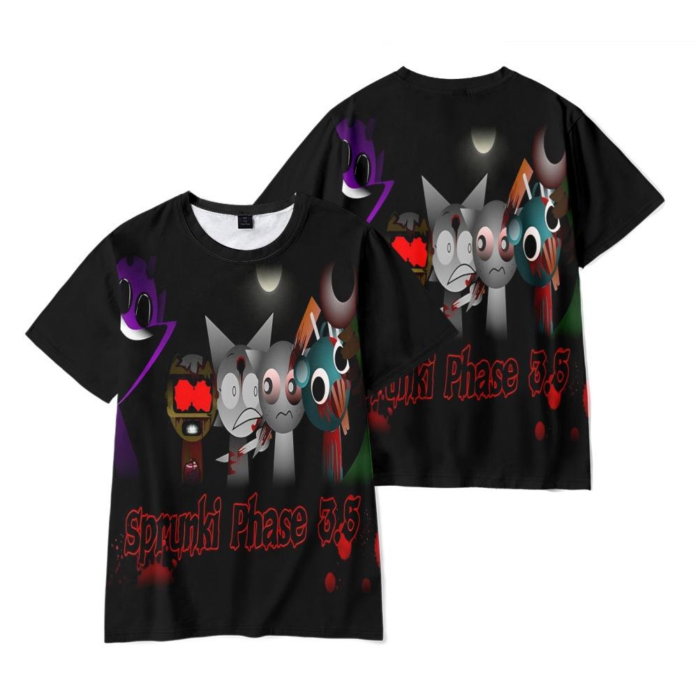 Sprunki T-shirt voor Mannen Vrouwen Zomerkleding Fitness Ronde Hals Anime Man T-shirt voor Mannen Oversized Mannen T-shirts Tops