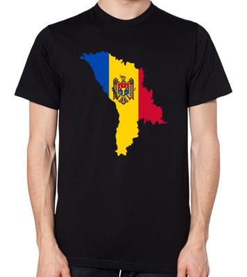 T-shirt Mappa Bandiera Moldavia Uomo Donna Unisex Top