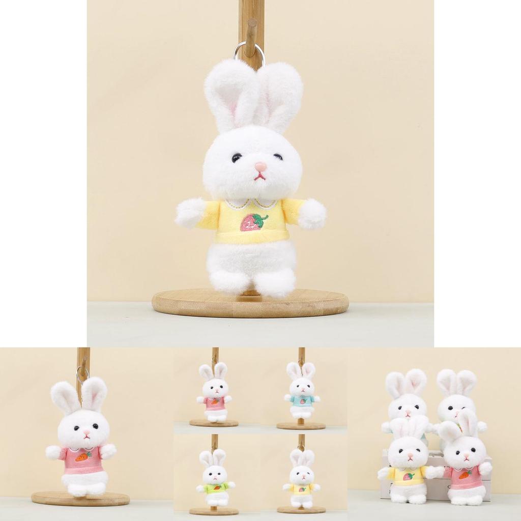 Cute Rabbit Plush Toy With Short Pile Fabric For Bag Decoration And Collection