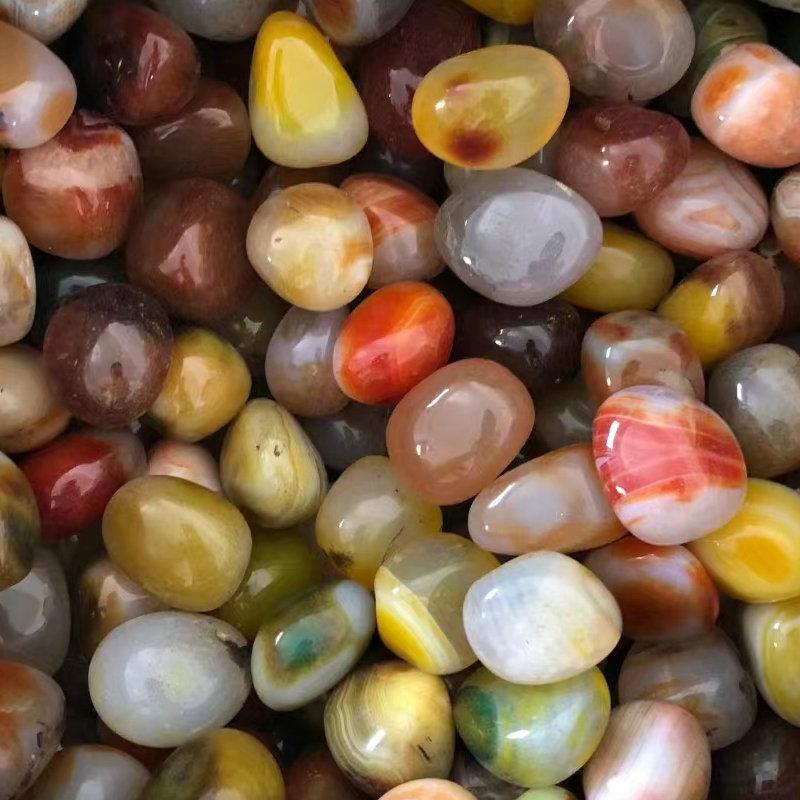 Yuhua Stone Fish Tank Decor: Warm Goose Stones, Scenic Pebbles, Agate Colored Mini Stones for Aquarium & Flower Pot Landscaping