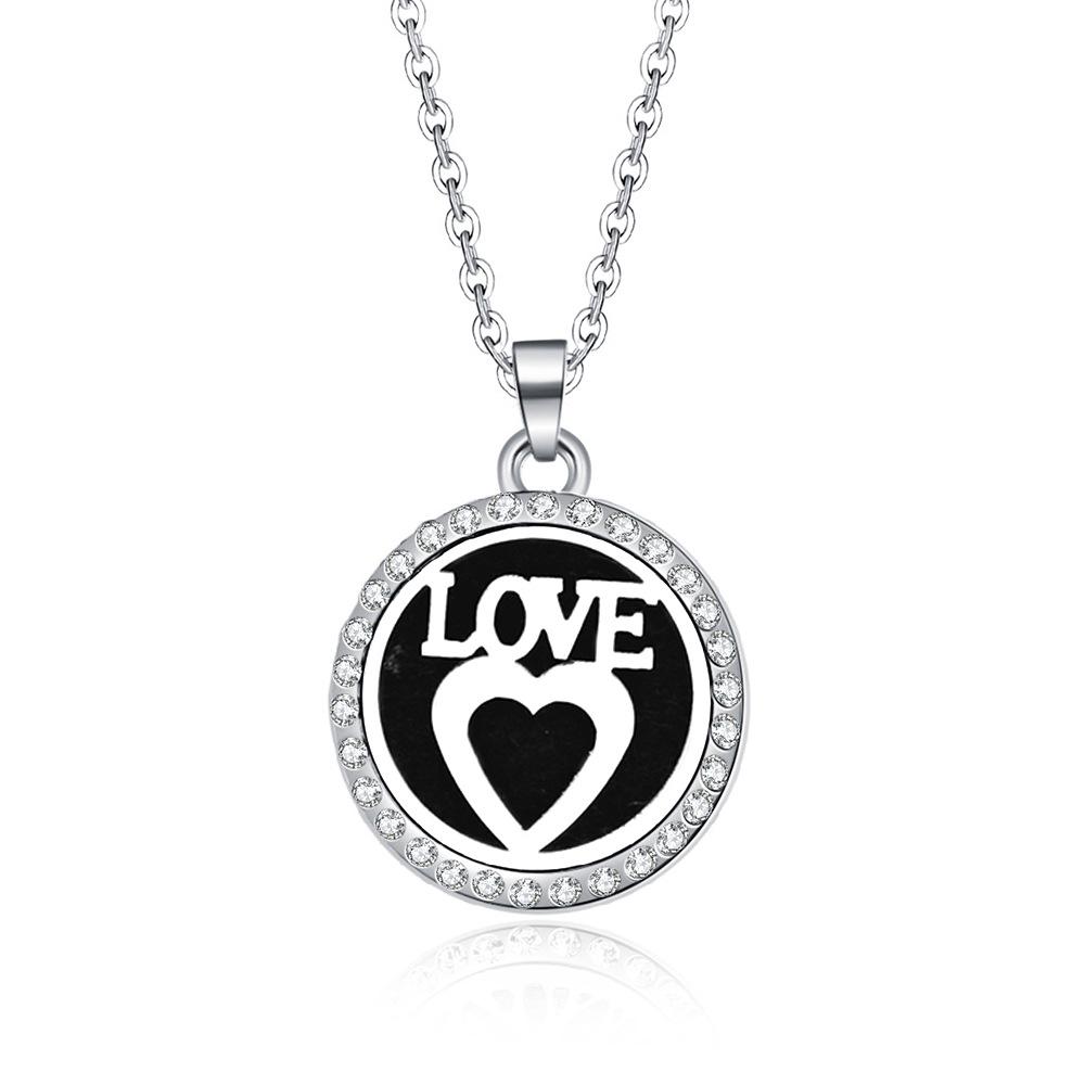 In-Stock Aromatherapy Hollow Diamond Pendant Necklace