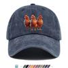 pc Three Brown Hens Pattern Print Baseball Cap Fashion Fun Animal Design Comfortable Breathable Duck Tongue Hat Unisex Adjustab