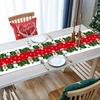 New Christmas table flag decoration, home kitchen imitation linen tablecloth Christmas table flag