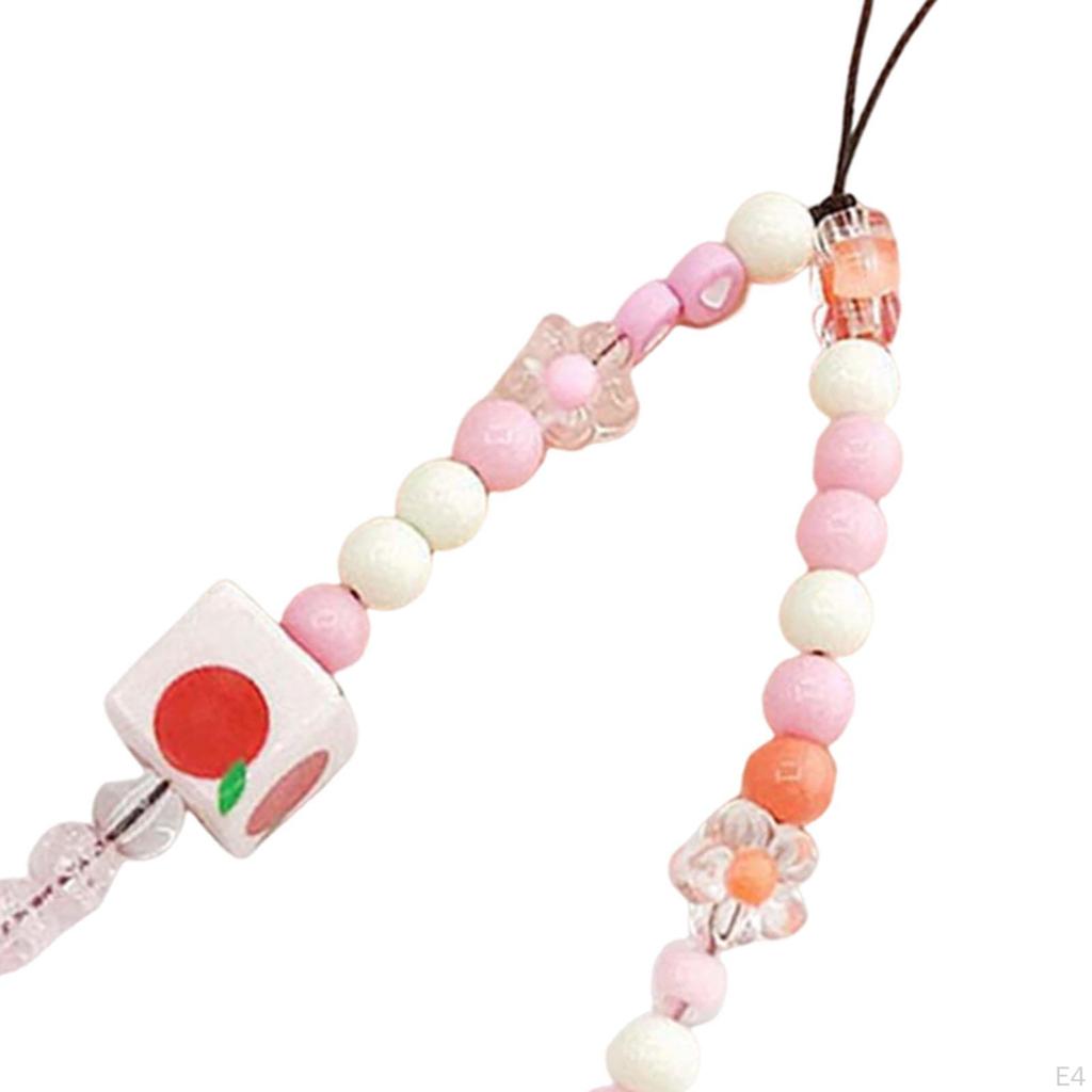 Beaded Phone Lanyard Wrist Strap Multifunctional Elegant Wristlet Charms