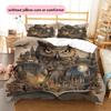Magic Owl Pattern Bedding Home Decoration Birthday Gift (1 * Duvet Cover + 2 * Pillowcase, Without Core)