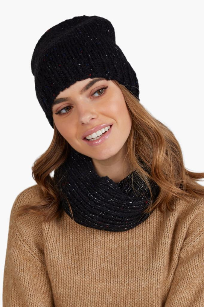 Ameli Hat + Scarf Set Color Black
