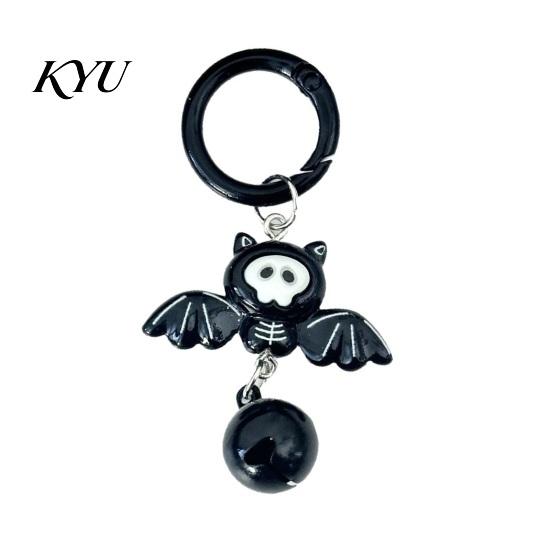 Backpack Accessories Halloween Cartoon Bat Keychain with Bell, Winged Ghost Castle Bag Charm, Backpacks Handbags Decoration Accessory, Party