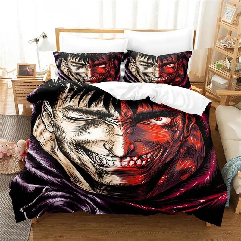 3D Print Anime Berserk Bedding Set Boys Girls Twin Queen Size Duvet Cover Pillowcase Bed Kids Adult Duvet 2/3pcs Duvet Cover