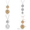 Euro Style Coin Pendant Necklace With Multilayer Water Wave Chain For Women Men