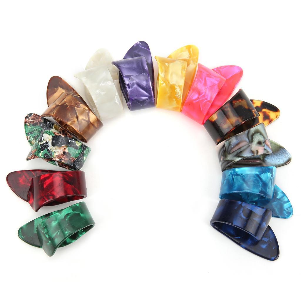 12Pcs Guitar Thumb Pick Celluloid Finger Picks Replacement Instrument Playing Accessories
