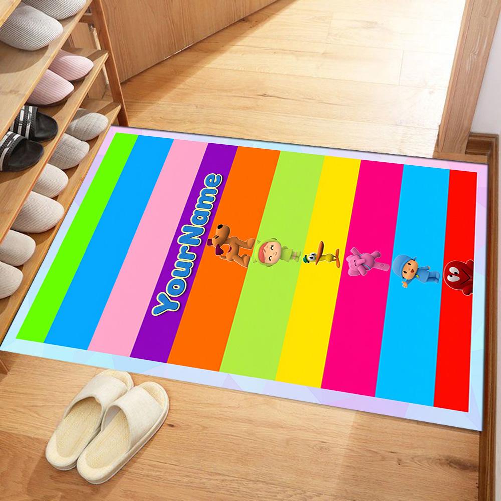 Pocoyo Customized Name Floor Rug Office Rug Perfect for Dining Room Study Room Living Rooms Bedrooms Antislip Carpet Anime Office Decor