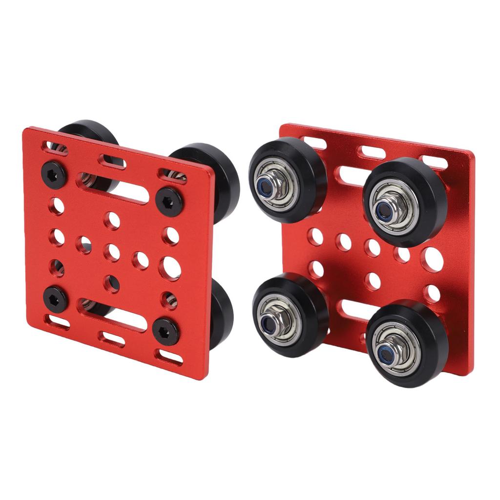 2 Pcs V Wheel Plate Gantry Rod Plate and 4 Solid POM Wheels for 2020 Aluminum Extrusion CNC 3D Printer