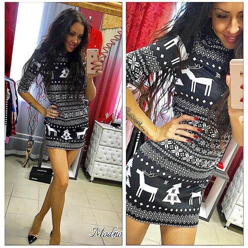 Luxurious Women Long Sleeve Knitted Sweater Sweatshirt Pullover Mini Jumper Dress