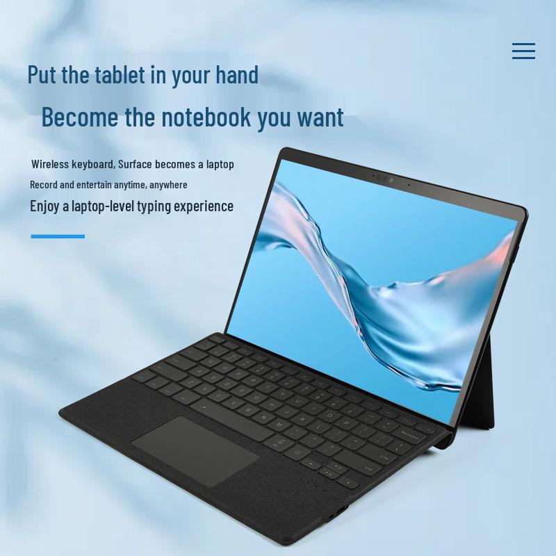 Étui clavier Bluetooth pour Surface Pro avec design magnétique rétroéclairé sept couleurs