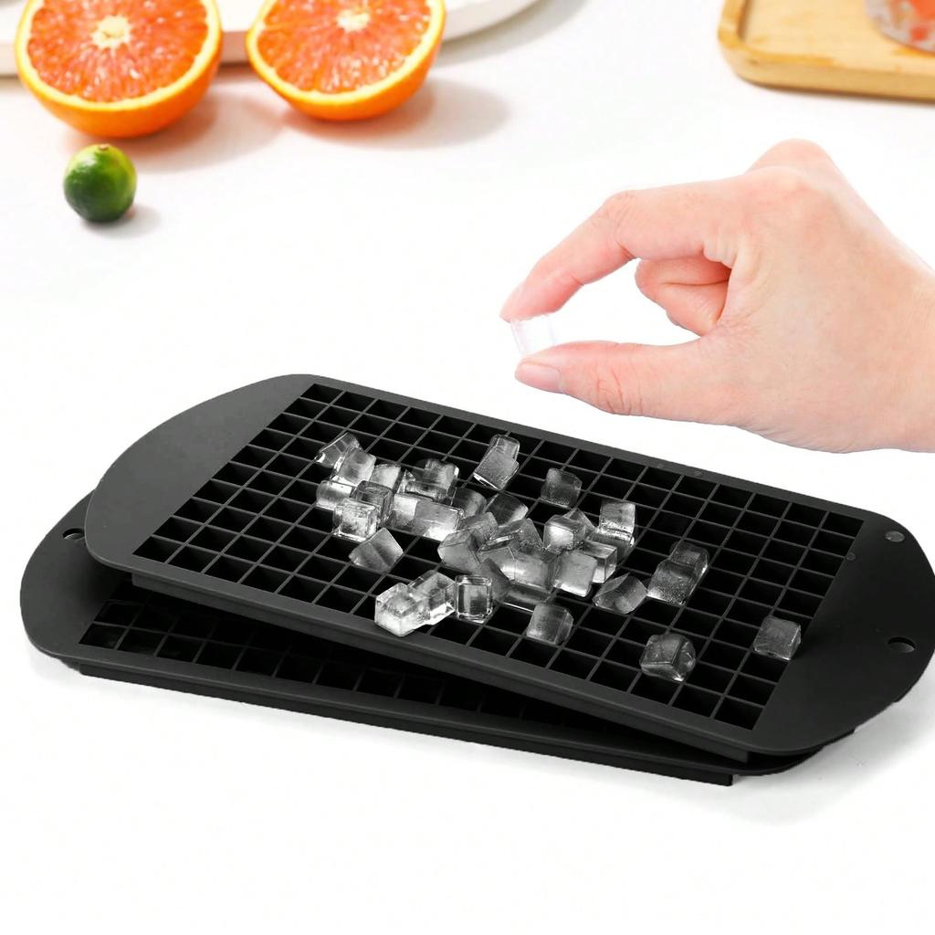 1Pc Black Silicone Ice Tray-160 Mini Cubes,Easy Release Mould for Crushed Ice&Ice Sand,Quick-Freezing&Reusable silicone mold