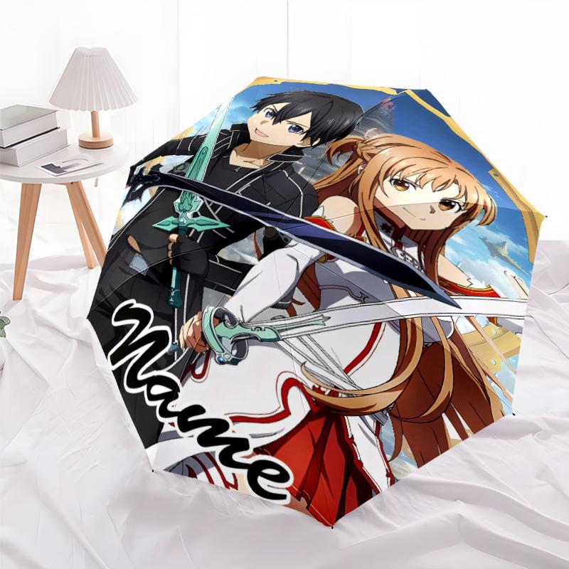 Personalized Name S-Sword Art Online Print Umbrella - Automatic Open/Close, Eight-Rib Durable Frame, Automatic Folding Umbrella