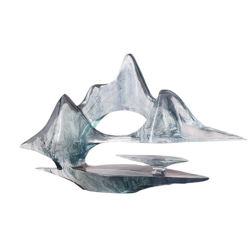Cloud Mountain Resin Landscape: Artistic Living Room & TV Cabinet Decoration