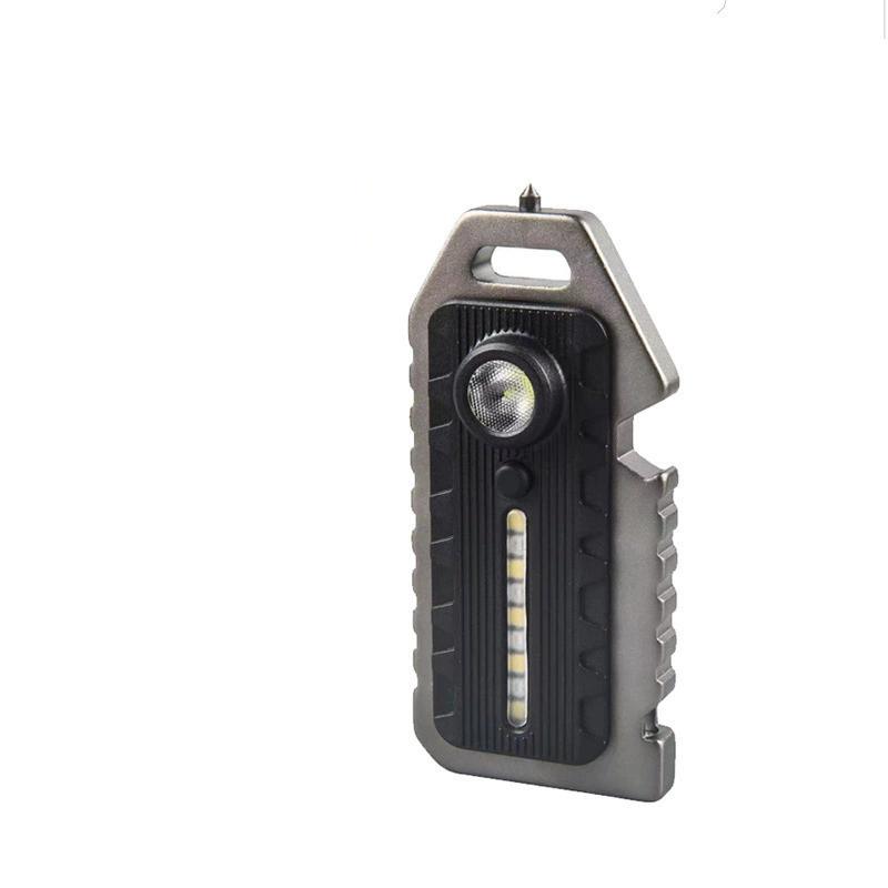 Keychain Flashlights Mini Led Light Selfdefense Whistle Multifunctional Portable Rechargeable 10W Built In Battery for Outdoor