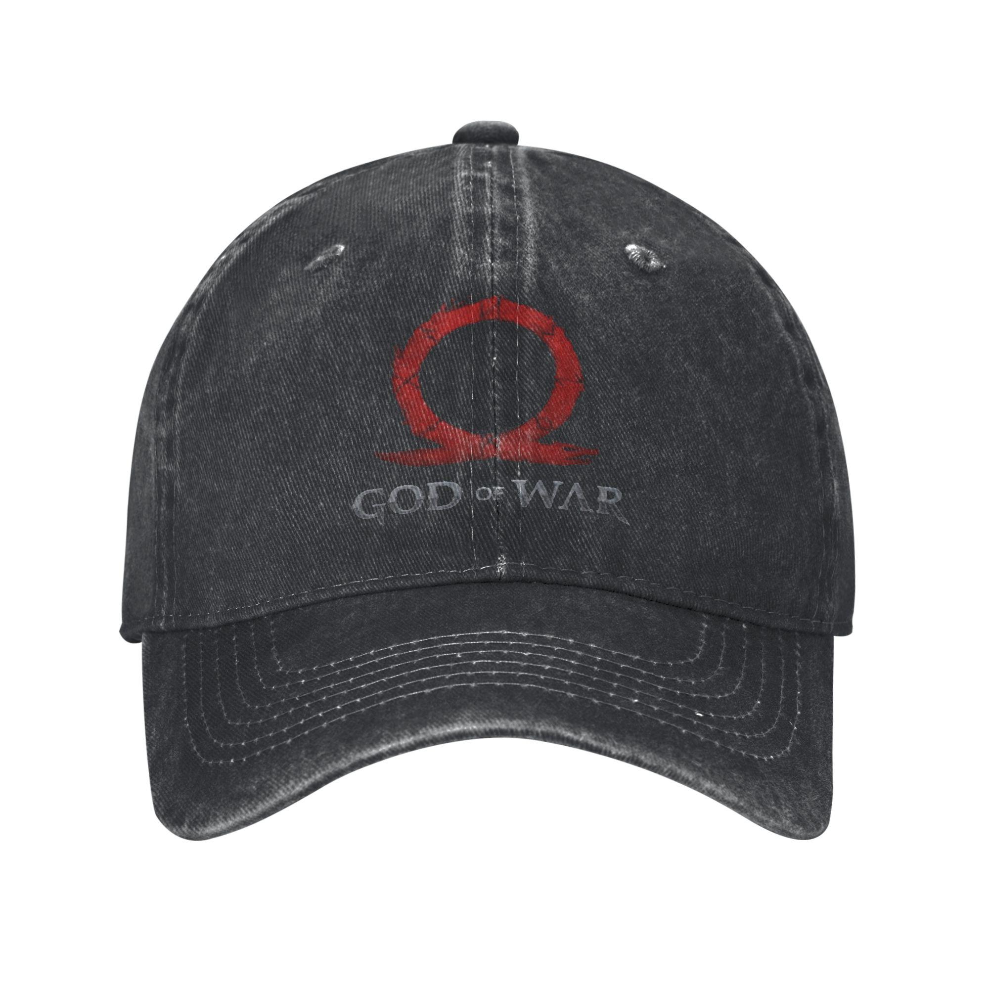 

Retro God of War Norse Gods Kratos Baseball Cap for Men Women Distressed Denim Washed Headwear Summer Unstructured Soft Caps Hat One Size