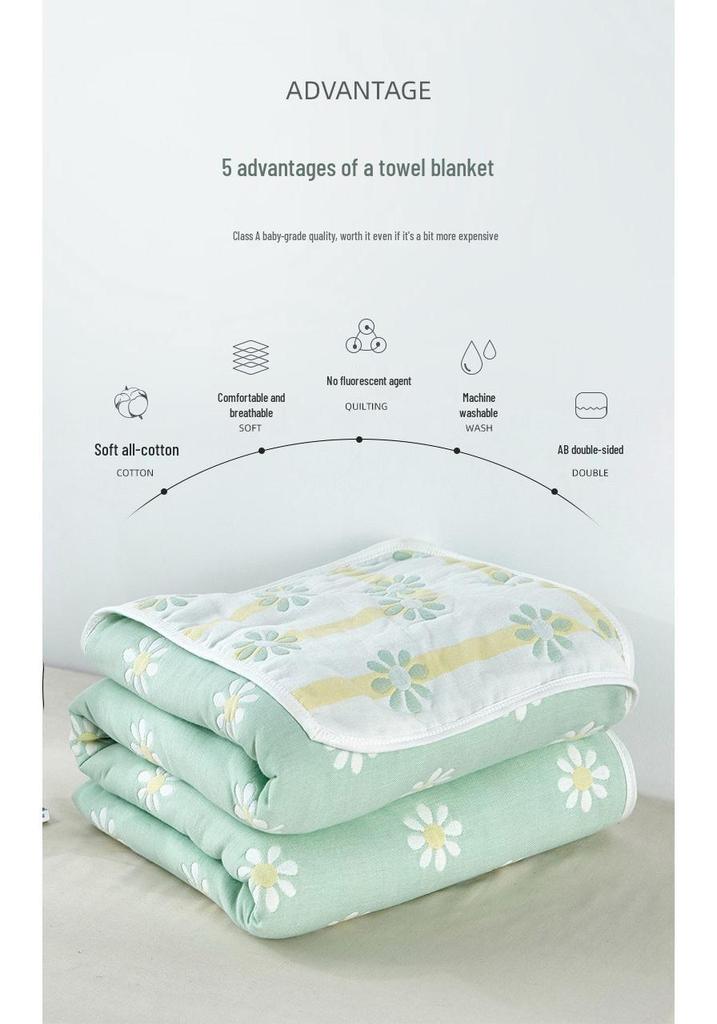 Six-Layer Pure Cotton Gauze Blanket for Summer – Baby Nap & Child's AC Cover, Gift