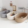 3pcs/set Boat-shaped Basket Storage Box Desktop Debris Storage Basket Storage Basket Modern Simple Cotton Rope Storage Basket