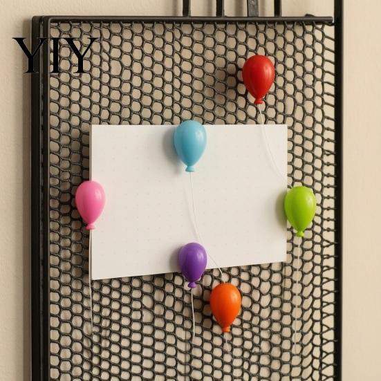 Office Magnetic Decor 6Pcs/Set 3D Balloon Refrigerator Magnet, Shape Memo Photo Decorative Refrigerators Magnet Holder for Whiteboard Locker