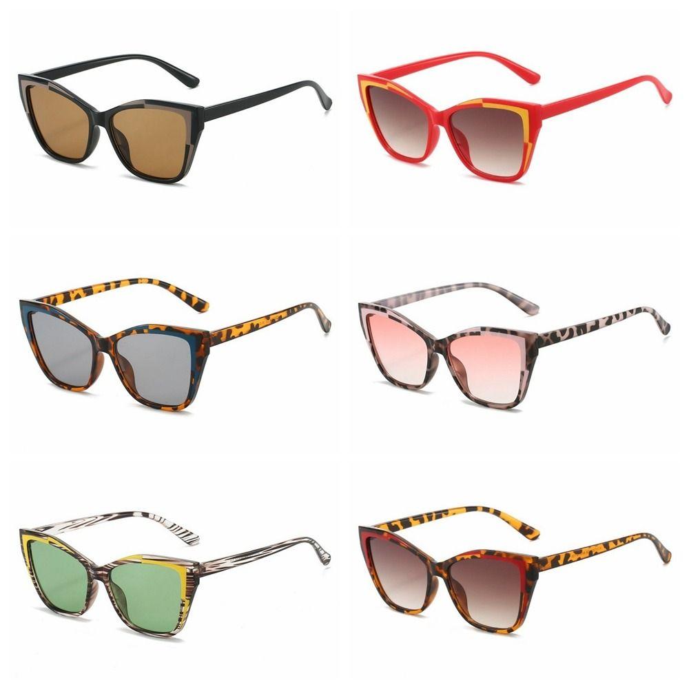 Steampunk Fashion Sunglasses Contrast Color UV Protection Sunglasses Cat Eye Sunglasses Beachwear