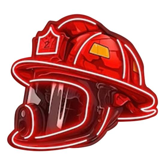 Firefighter Helmet Neon Sign LED Lamp Soft Glow Battery Powered Firefighter